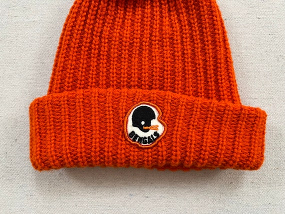 1980's, Bengals, pompom hat in orange with black - image 3