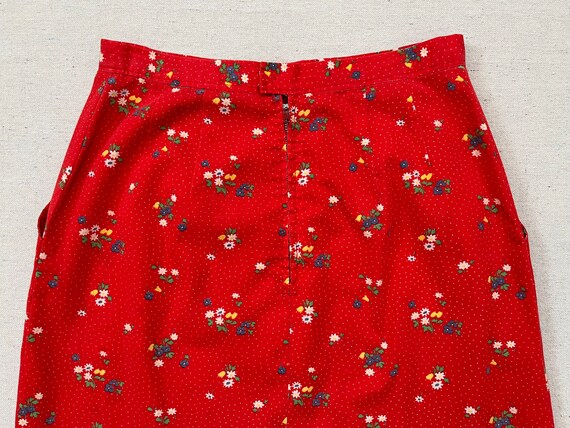 1970's, skirt in red with tiny white polka dots a… - image 9