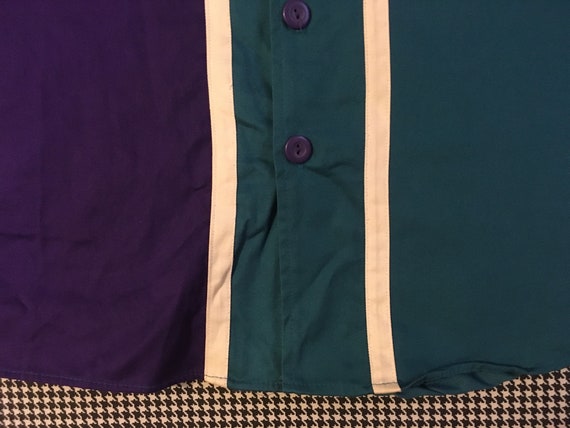 1990, Charlotte Hornets, à capuche en jersey et shorts turquoise, ensemble, en turquoise, shorts violet et blanc, taille de homme Large/XL 4b0414 1990, Charlotte Hornets, à capuche en jersey et shorts turquoise, ensemble, en turquoise, shorts violet et blanc, taille de homme Large/XL 4b0414
