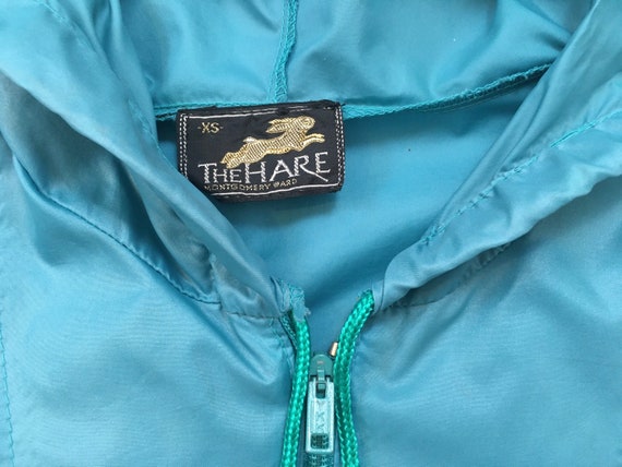 1980's, hooded, nylon, windbreaker, in aqua lagoon - image 3