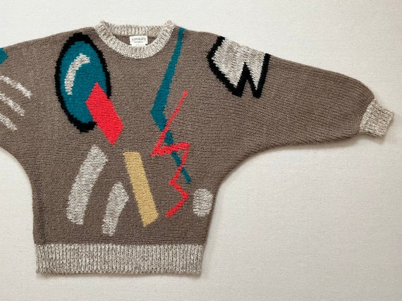 1980's, wool blend, Dolman Sleeve, tunic sweater … - image 3