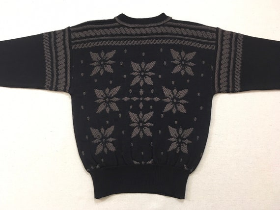 1980's, wool blend, ski sweater, in black and mau… - image 10