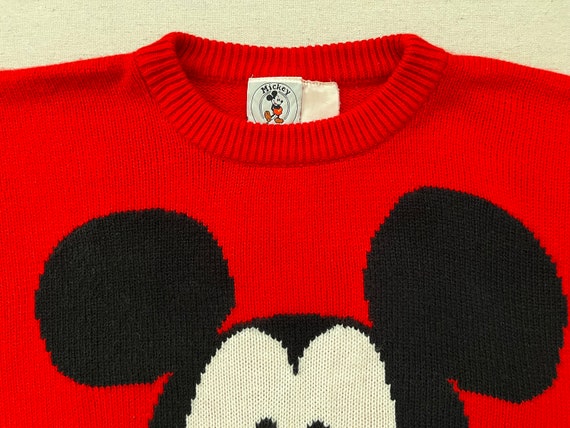 1980's, Mickey Mouse sweater in red with black, w… - image 4