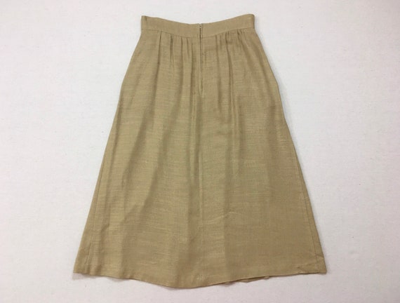 1980's, woven, rayon/flax blend, pleated skirt, i… - image 9