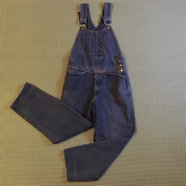 1990's, baggy, Girbaud overalls, in indigo, Women's size Small