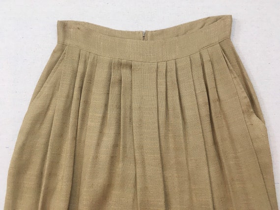 1980's, woven, rayon/flax blend, pleated skirt, i… - image 2