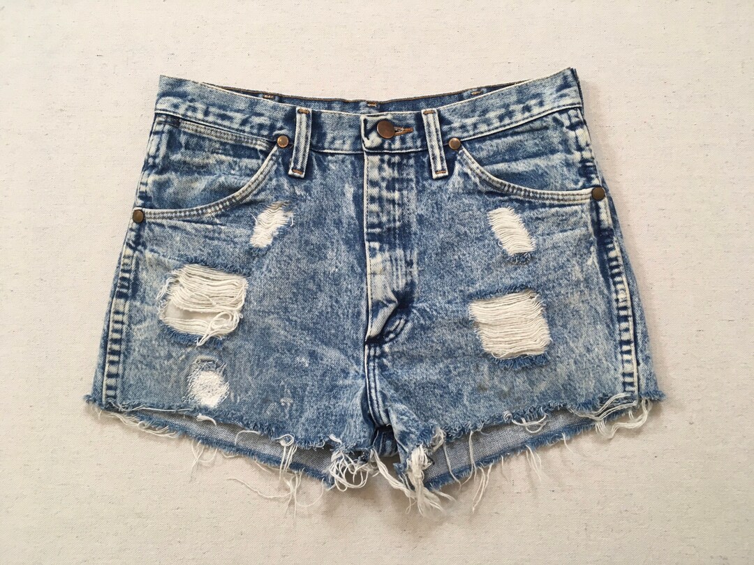【BOK PLACE】Cutting Dirty Washing Damage Denim Shorts Level 7 Men's Light Blue Wash Relaxed Distressed & Frayed