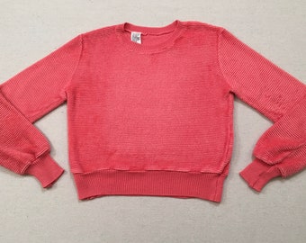 1980's, shag velour, pullover, in bubblegum pink