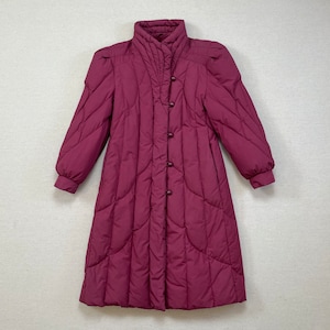 1980&#39;s, down filled, sleeping bag coat in mauve by Harve Benard