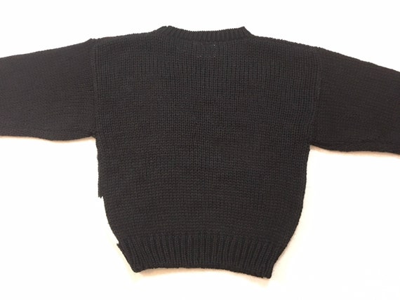 1990's, sweater, in black, with colorful, dancing… - image 10