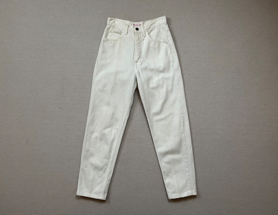 1990's, high waist, Guess jeans in white - image 1