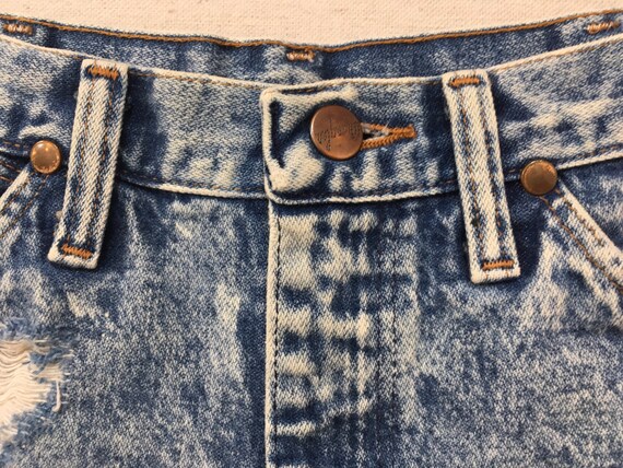 1980's, distressed, cut-off, denim shorts, in aci… - image 3