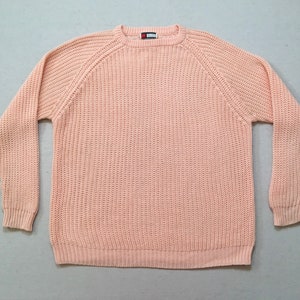 1990&#39;s, slouchy, loose knit, sweater, in peachy-pink