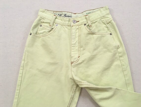 1990's, jeans in pale celery, by United Colors of Ben… - Gem