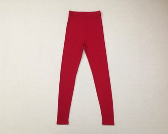 1990's, ribknit leggings in cherry by Express