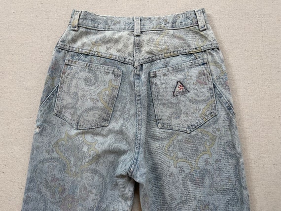 1980's, high waist, jeans in ornate print - image 8