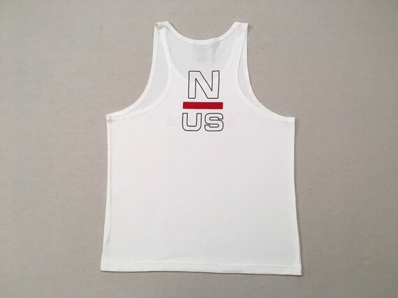 1990's, cotton, NAUTICA tank in white with navy a… - image 2