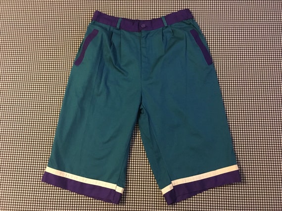 1990, Charlotte Hornets, à capuche en jersey et shorts turquoise, ensemble, en turquoise, shorts violet et blanc, taille de homme Large/XL 4b0414 1990, Charlotte Hornets, à capuche en jersey et shorts turquoise, ensemble, en turquoise, shorts violet et blanc, taille de homme Large/XL 4b0414