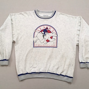 1980&#39;s, &quot;ALASKA Polo Club&quot; sweatshirt in gray with blue and red