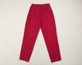 1990, légèrement effilé, baggy, pantalon en coton, en rouge