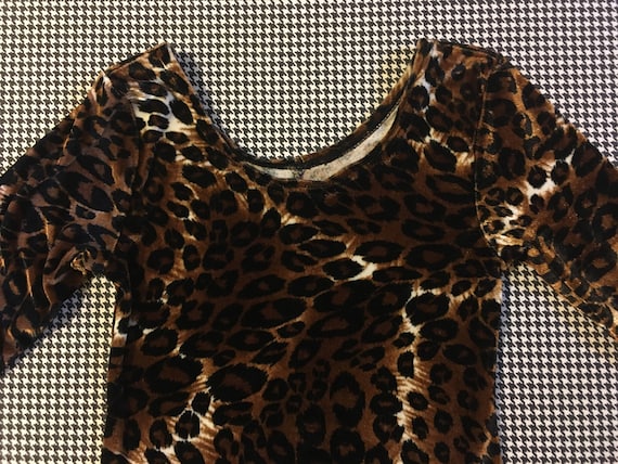 Velour, leopard print, capri length, unitard/body… - image 2