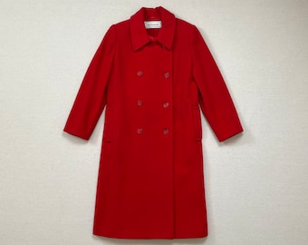 1990's, wool, double breasted, coat in red, by Mackintosh