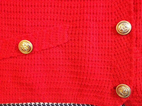 Red Gold Button-Down Long Sleeve Cardigan Sweater main image 1