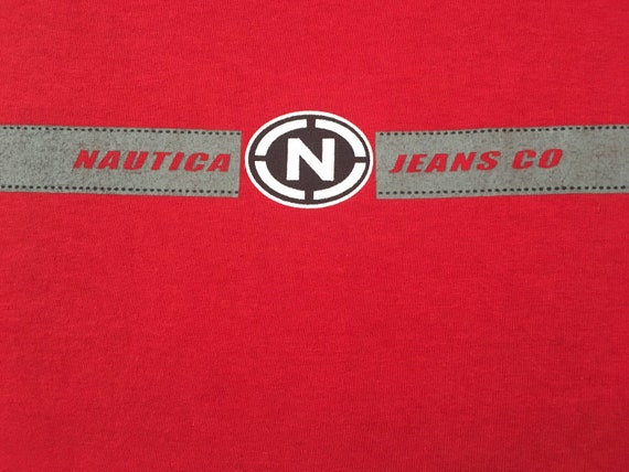 2000's, cotton, Nautica, long sleeve tee, in red … - image 4