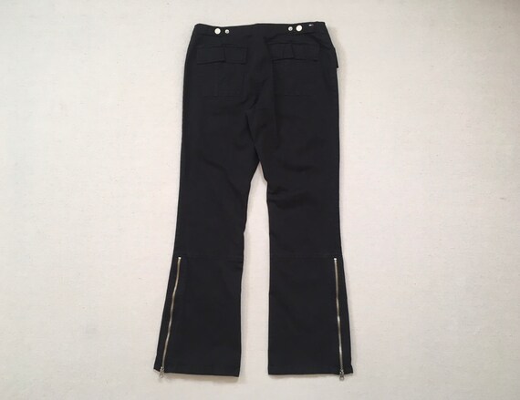 2000's, stretch cotton, zip bootleg pants, in bla… - image 7