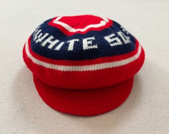 1970's, White Sox, brimmed beret in red with navy and white