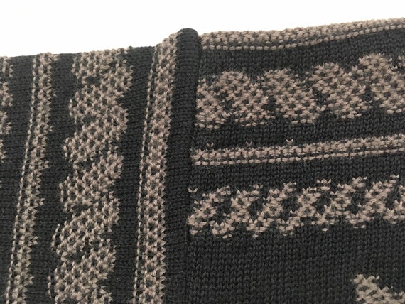 1980's, wool blend, ski sweater, in black and mau… - image 4
