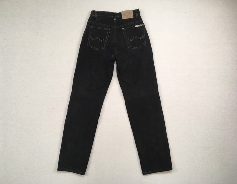 1990's Jean Style Cotton Lined Suede Pants in Black - Etsy