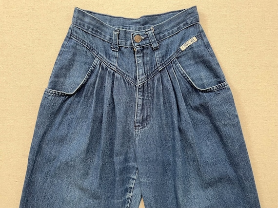 1980's, High Waist, Dropped Yoke, Pleated Front, Bareback 1980's, High Waist, Dropped Yoke, Pleated Front, Bareback