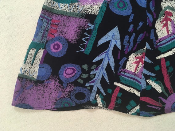 1990's, skirt in black, lavender, teal, periwinkl… - image 6