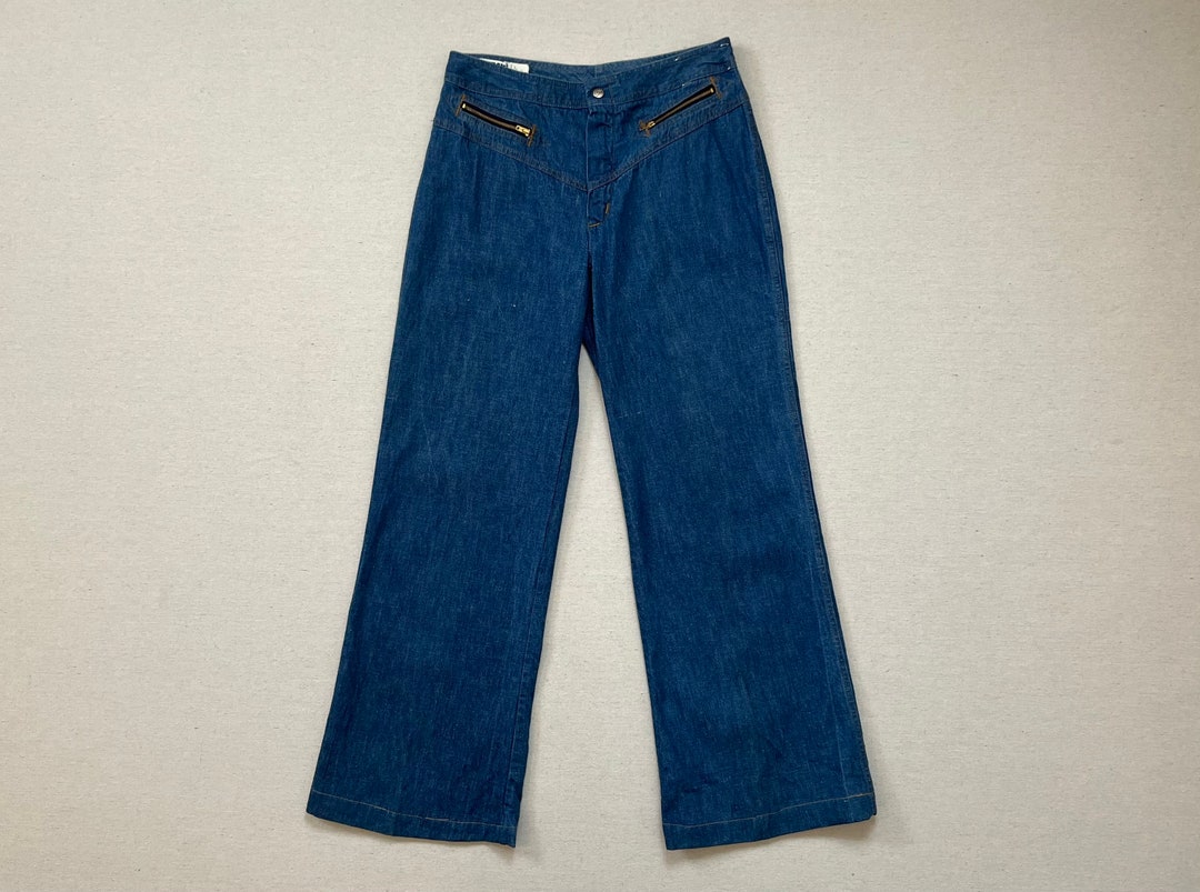1970's Wide Leg Bareback Jeans by Viceroy - Etsy