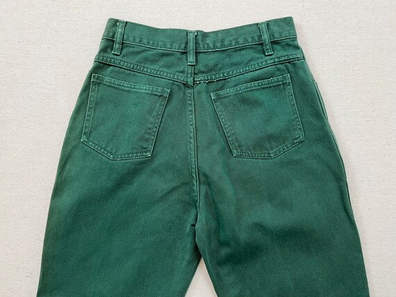 1990's, high waist jeans in forest green - image 10