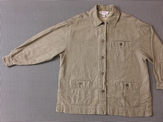1990's, linen blend, "Utilitarian/worker" jacket,… - image 7