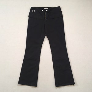 2000er, Stretch Baumwolle, Zip Bootleg Hose, in schwarz, von Tommy Hilfiger