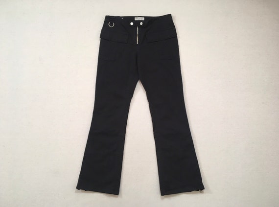2000's, stretch cotton, zip bootleg pants, in bla… - image 1