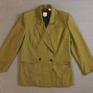 1980's, rayon blend, woven blazer, in yellow and black, by Together, Women's size 4