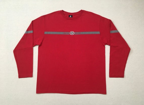 2000's, cotton, Nautica, long sleeve tee, in red … - image 1