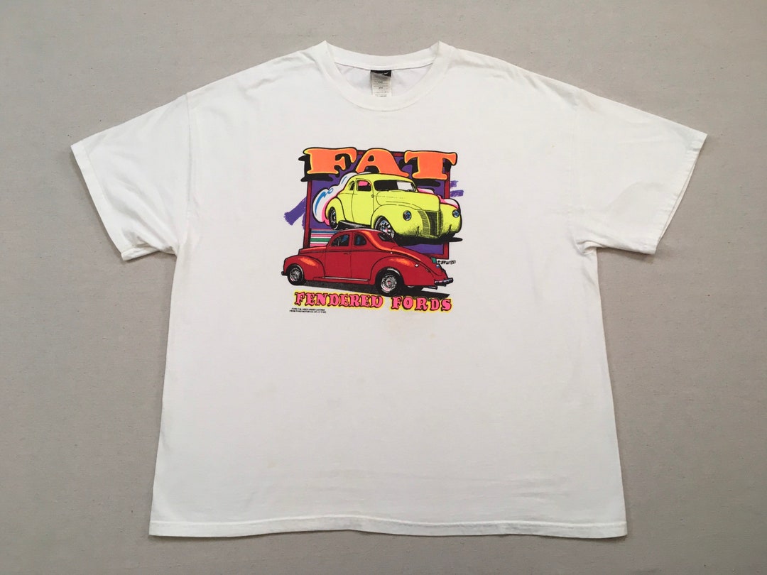 1990's fat Fendered Fords White Tee - Etsy