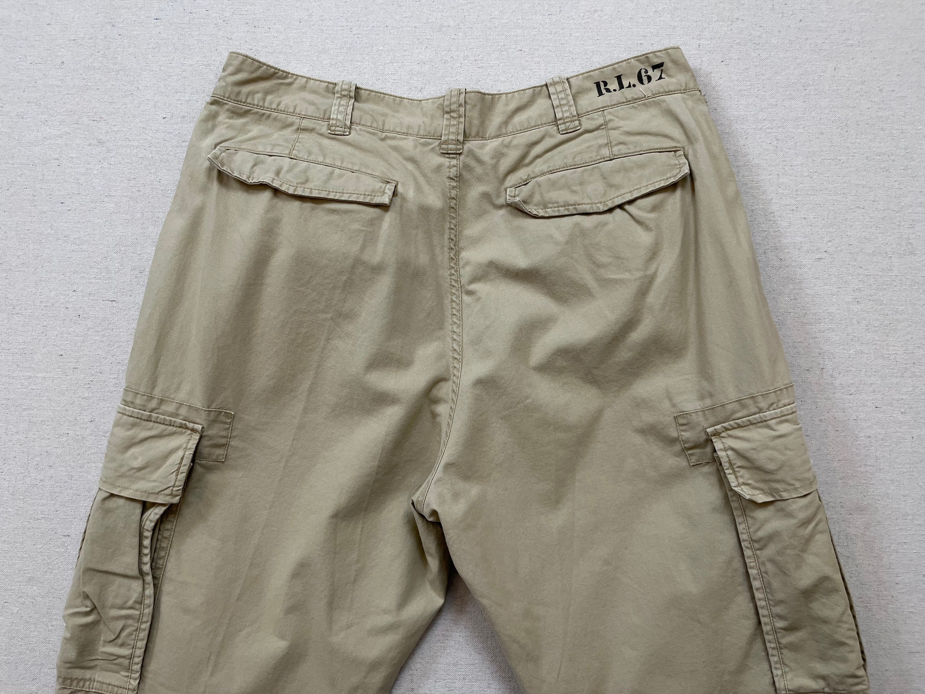 2000's, Baggy, Cargo Pants in Khaki by Ralph Lauren Polo 2000's, Baggy, Cargo Pants in Khaki by Ralph Lauren Polo