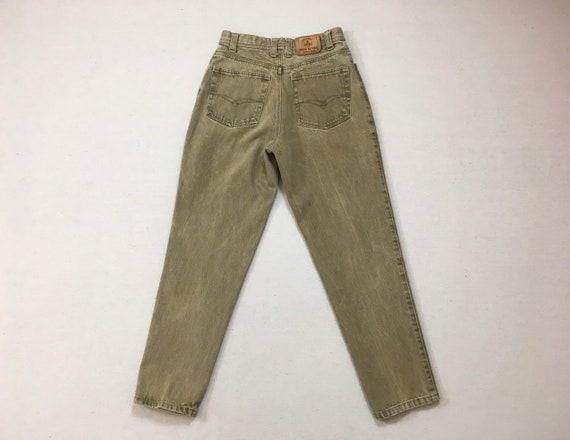 1990's, Men's, pleated front, jeans, in khaki - image 8