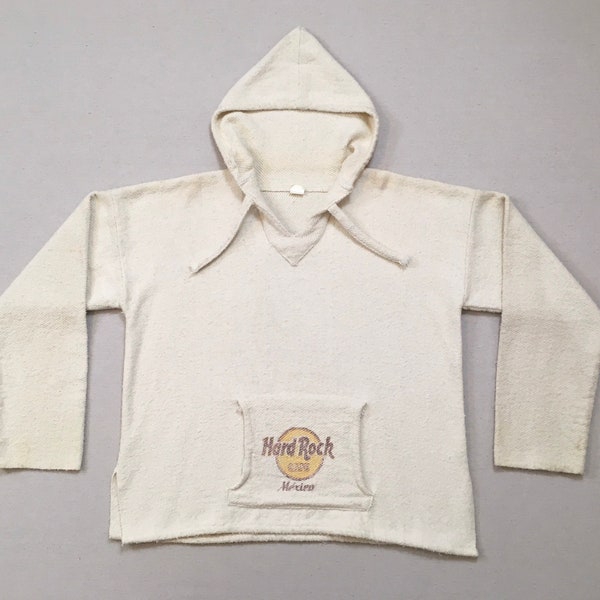 1980's, Hard Rock Cafe Mexico, baja hoodie, in off white