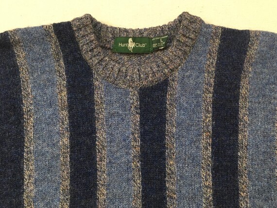 1990's, Shetland Wool, sweater in heathered blue … - image 2