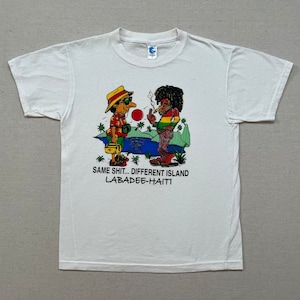1980&#39;s, cotton, &quot;Same Shit...Different Idland, Labadee-Haiti&quot; white tee