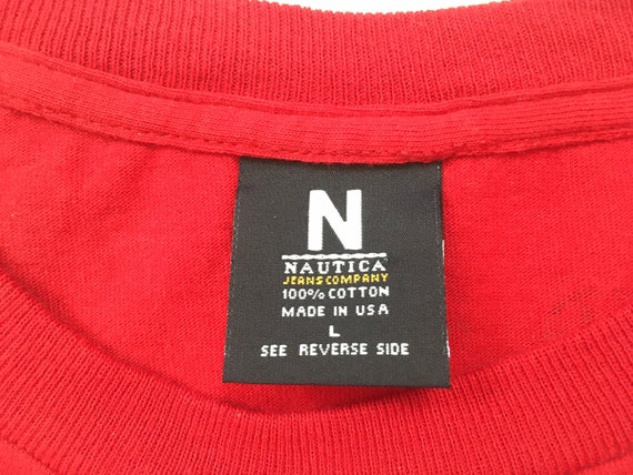 2000's, cotton, Nautica, long sleeve tee, in red … - image 3