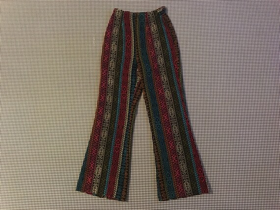 1960's, High-darted-waist, Flare Leg, Carpet-tapestry, Pants, in Colorful, Aztec Stripes, Women's Size XS - Etsy 1960's, High-darted-waist, Flare Leg, Carpet-tapestry, Pants, in Colorful, Aztec Stripes, Women's Size XS - Etsy