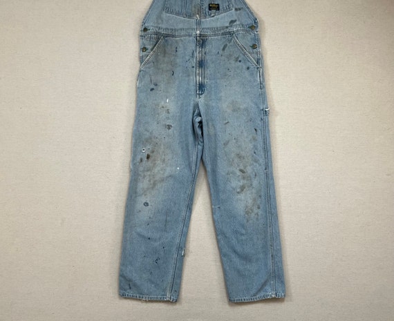 1990's, worn/distressed, denim overalls by Osh Ko… - image 4